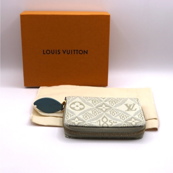 Louis Vuitton Beige White Jacquard Since 1854 Zippy Coin Purse - Picture 9 of 9
